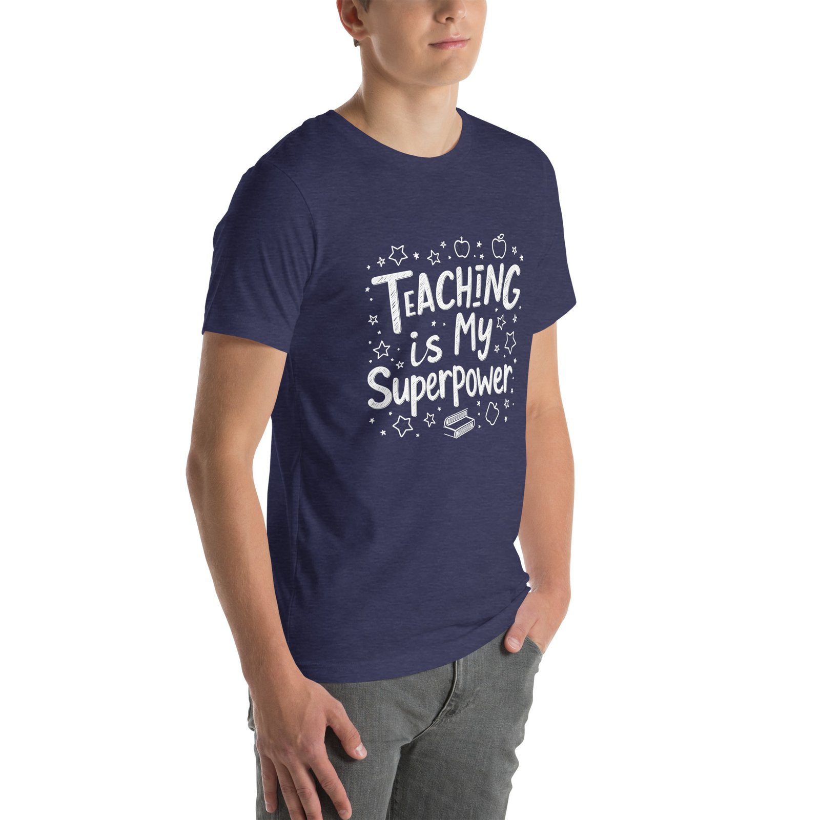 Teaching is My Superpower Chalkboard Design - Unisex t-shirt - Image 48