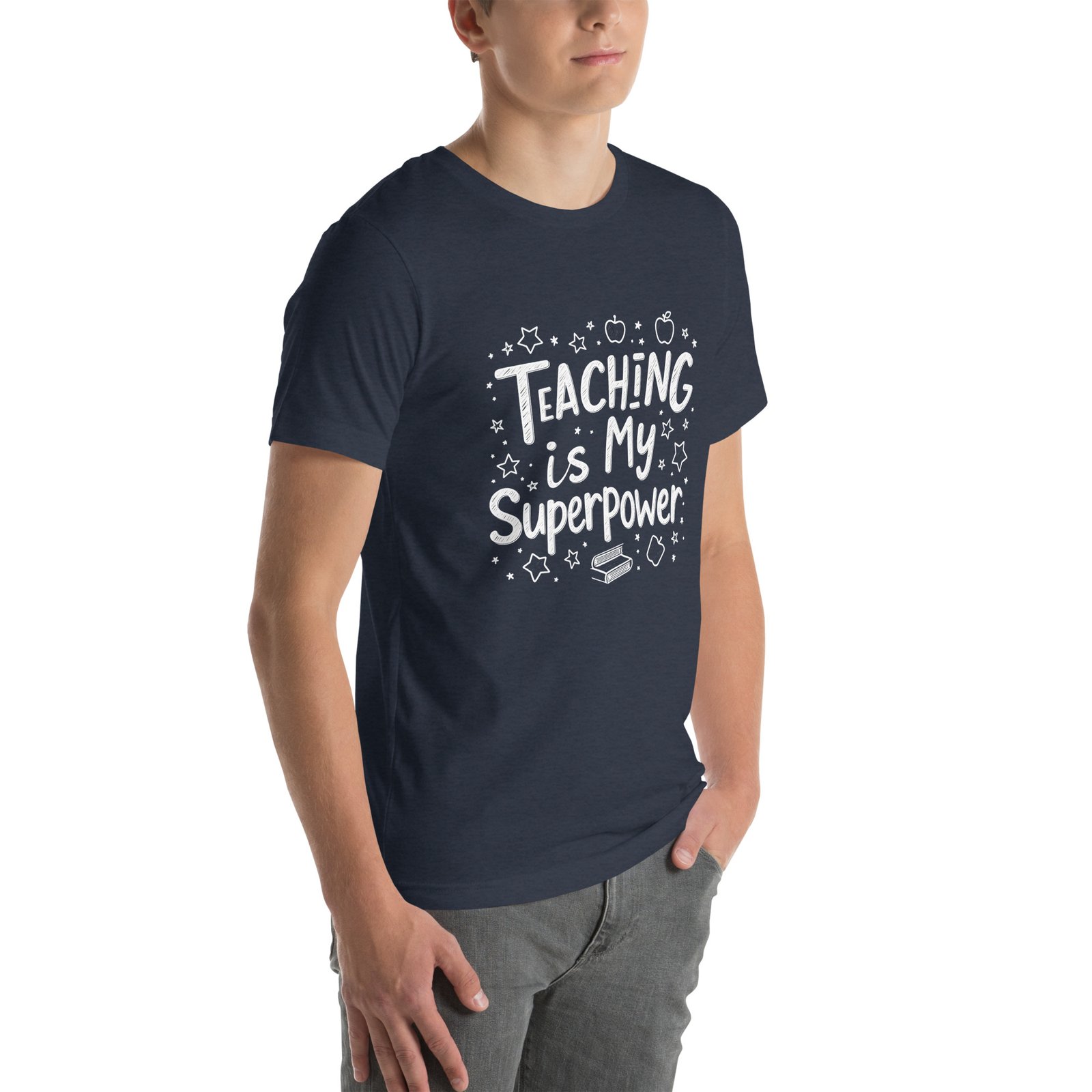 Teaching is My Superpower Chalkboard Design - Unisex t-shirt - Image 66