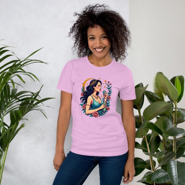 Virgo Zodiac Design - Floral Maiden with Spray Can - Unisex t-shirt - Image 29