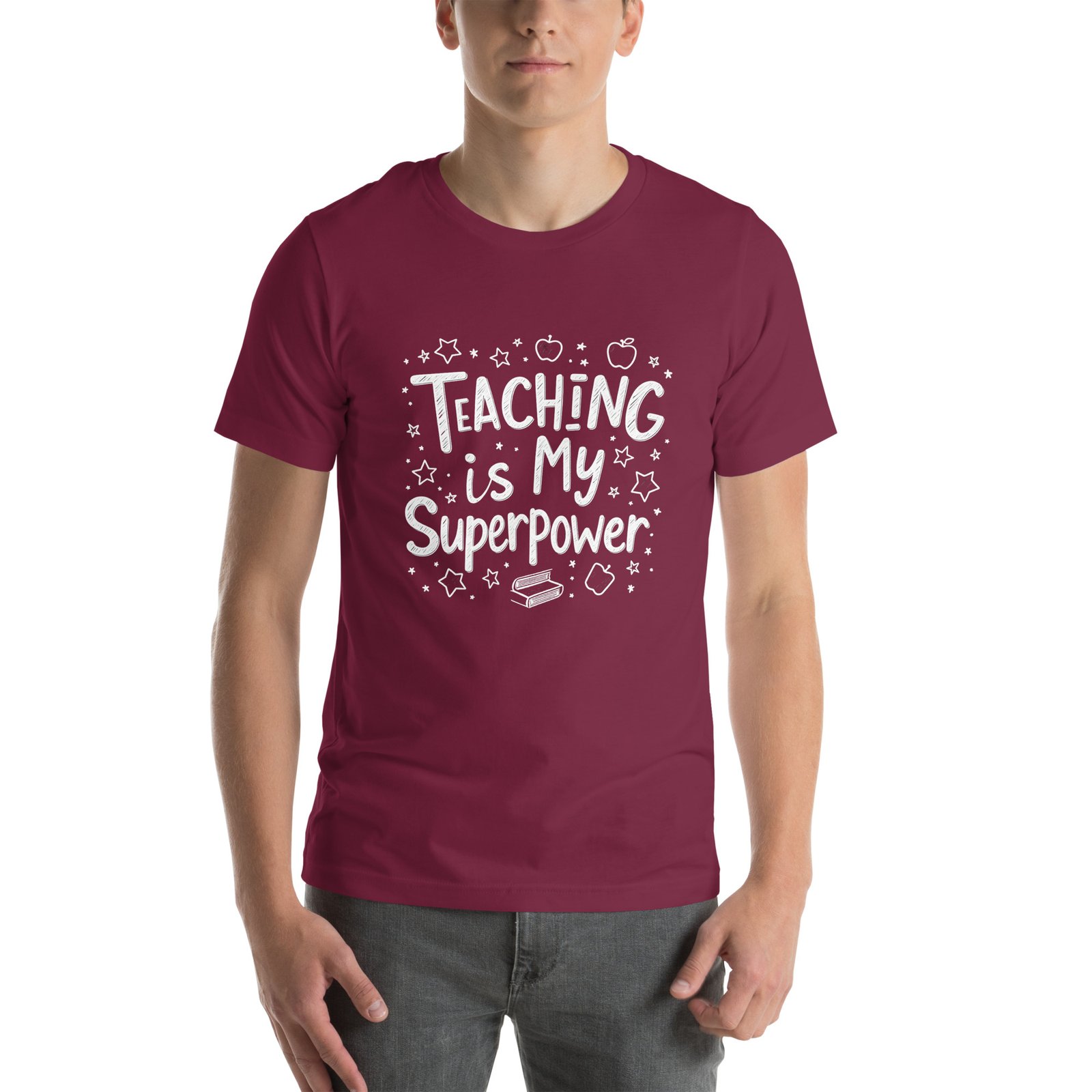 Teaching is My Superpower Chalkboard Design - Unisex t-shirt - Image 49