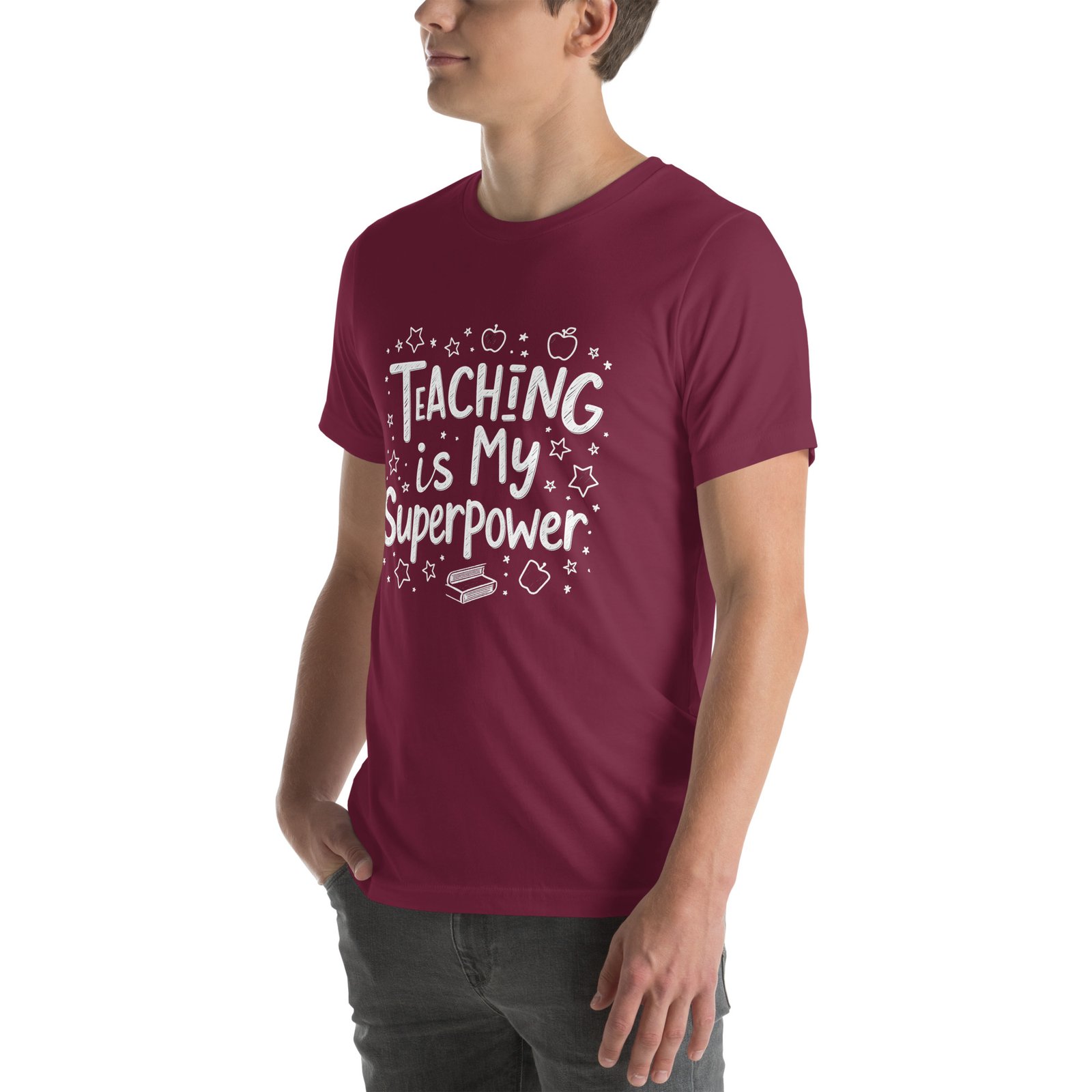 Teaching is My Superpower Chalkboard Design - Unisex t-shirt - Image 52