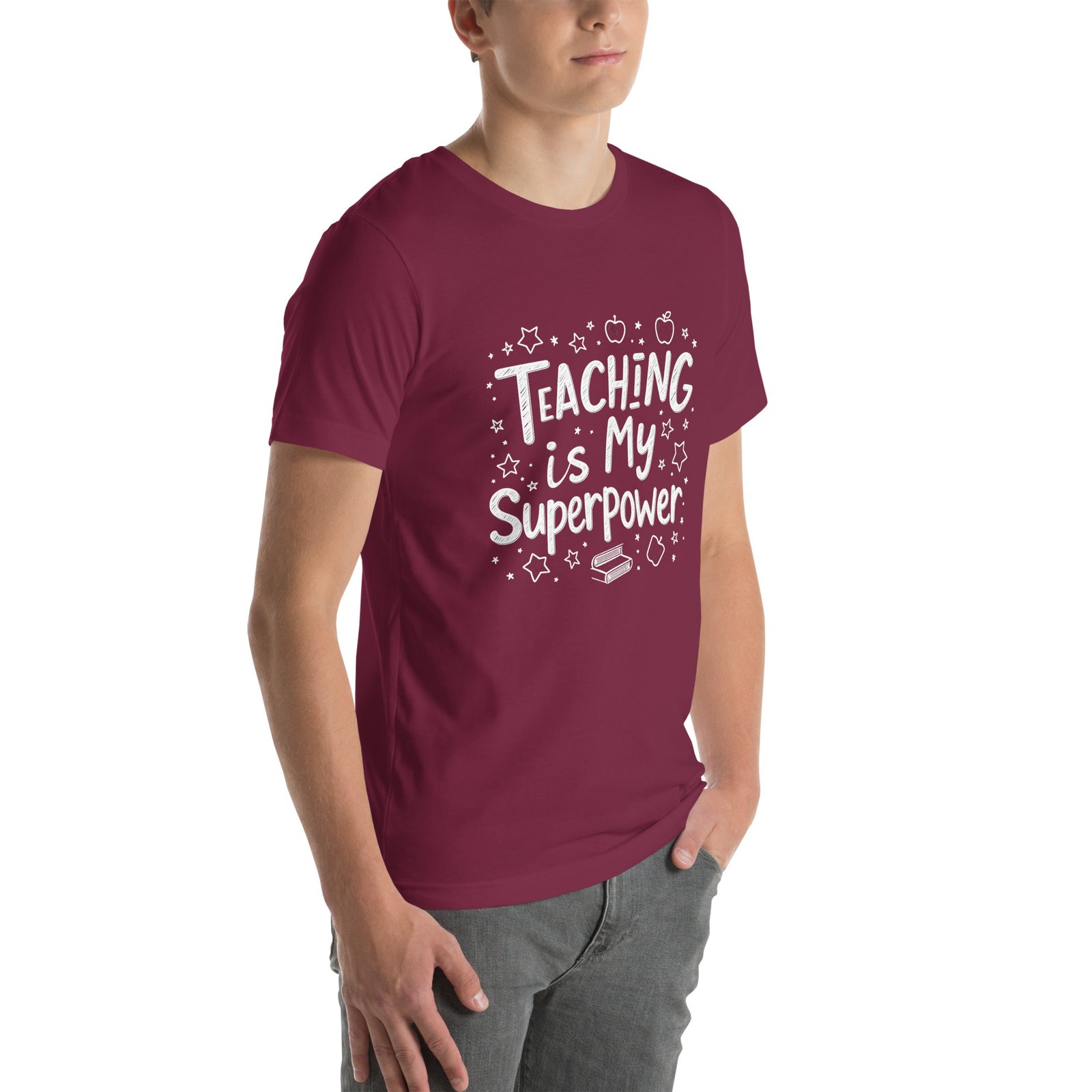 Teaching is My Superpower Chalkboard Design - Unisex t-shirt - Image 54
