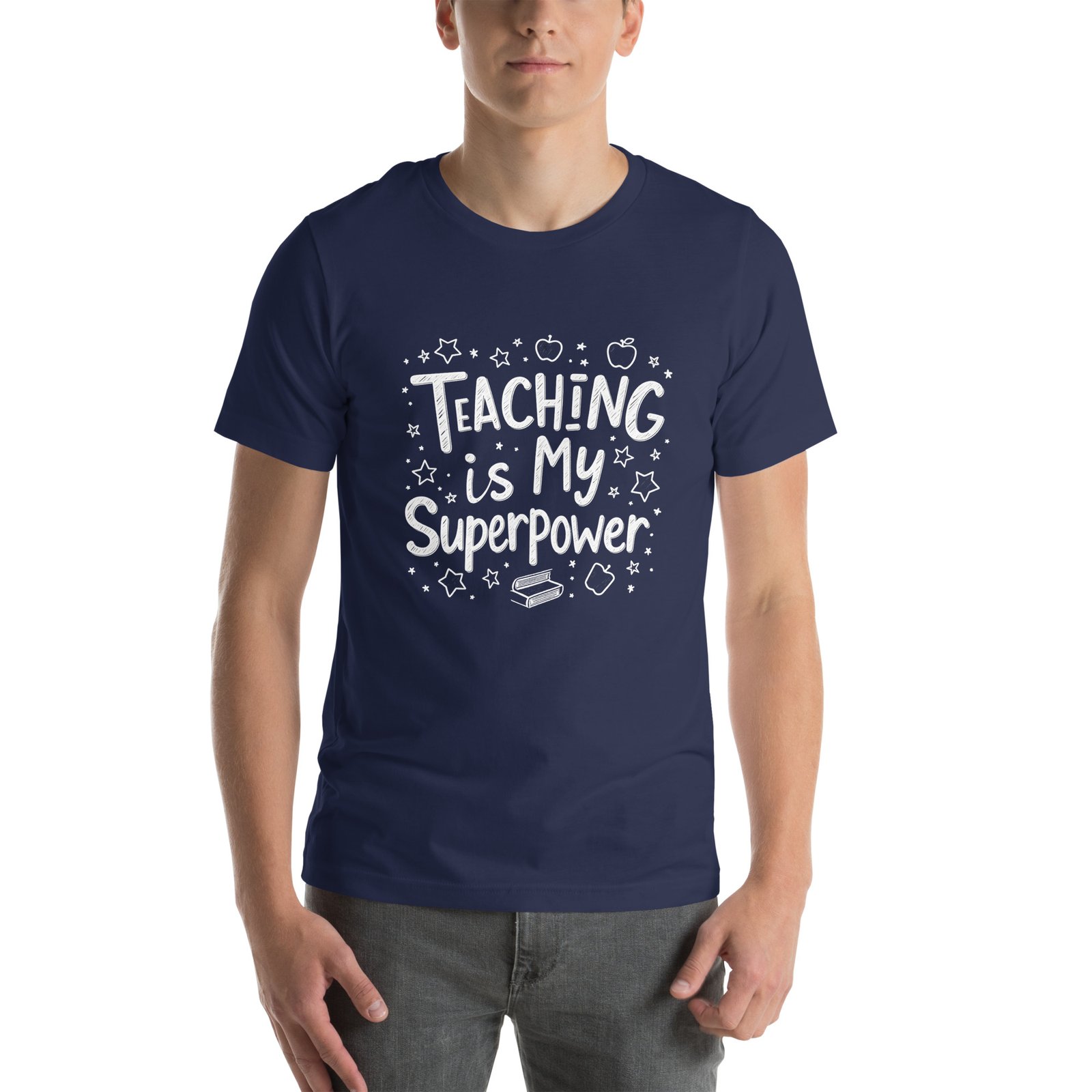Teaching is My Superpower Chalkboard Design - Unisex t-shirt - Image 25