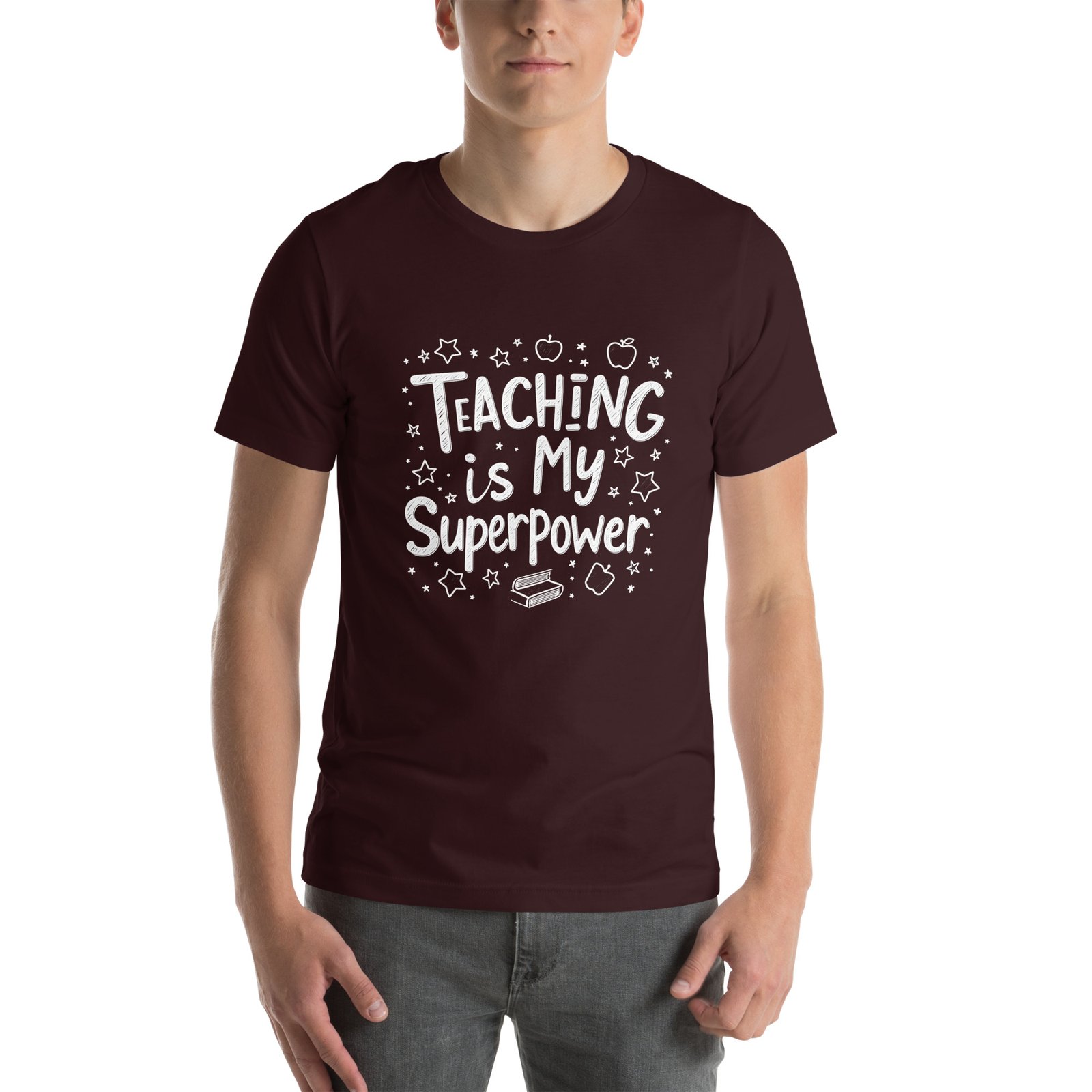 Teaching is My Superpower Chalkboard Design - Unisex t-shirt - Image 13