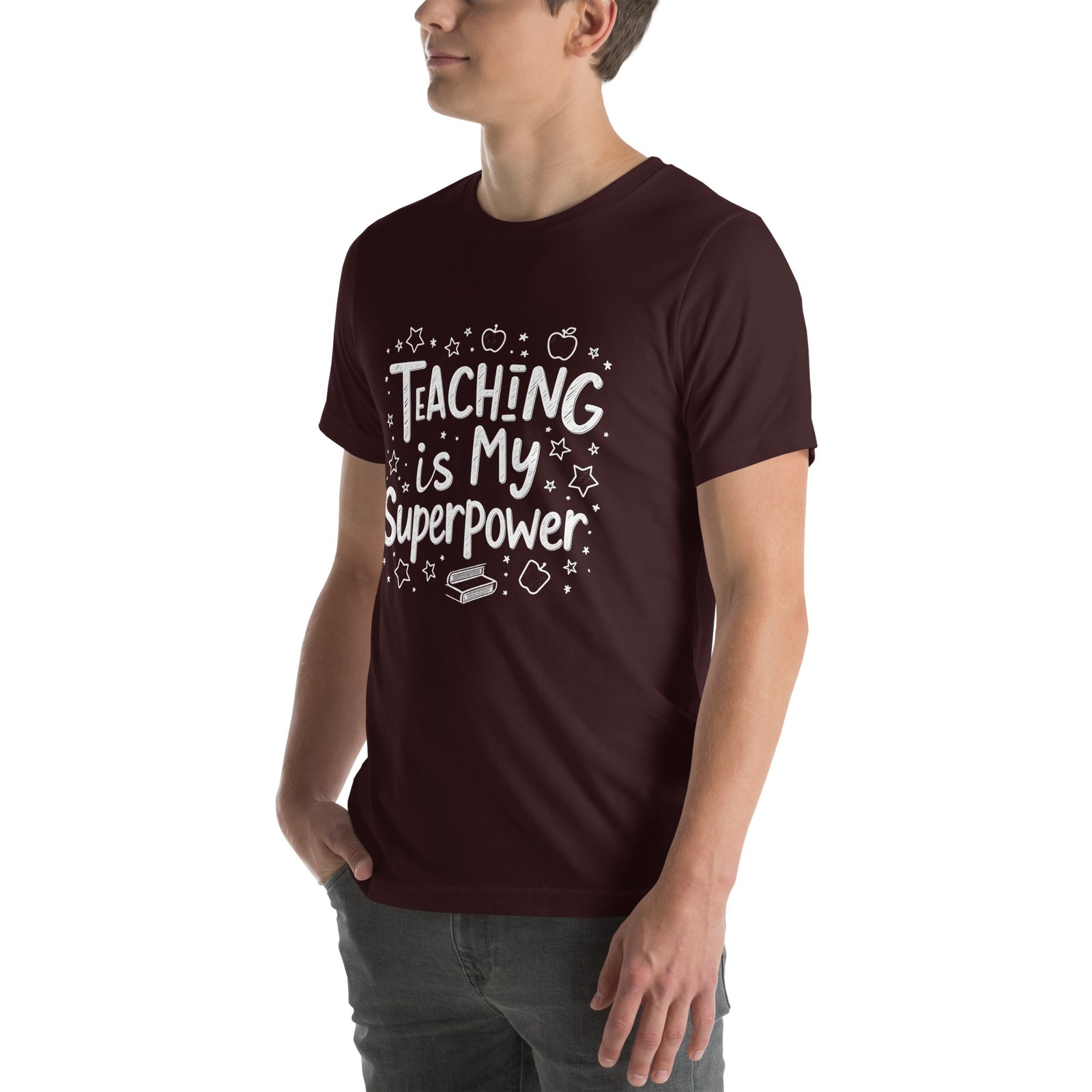 Teaching is My Superpower Chalkboard Design - Unisex t-shirt - Image 16