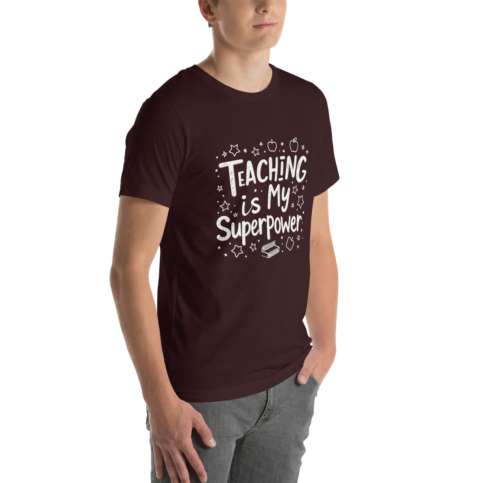 Teaching is My Superpower Chalkboard Design - Unisex t-shirt - Image 18