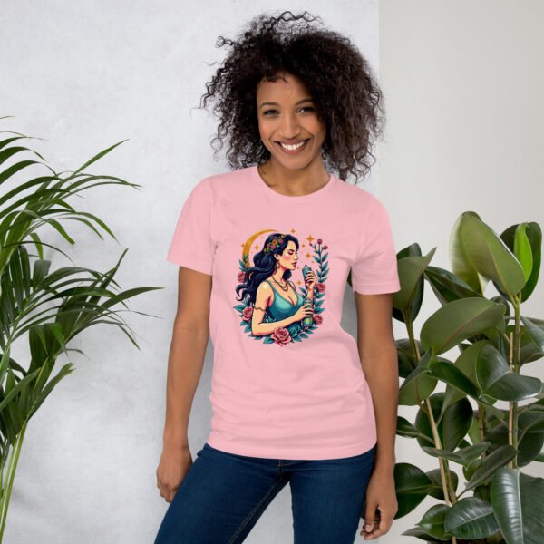 Virgo Zodiac Design - Floral Maiden with Spray Can - Unisex t-shirt - Image 33