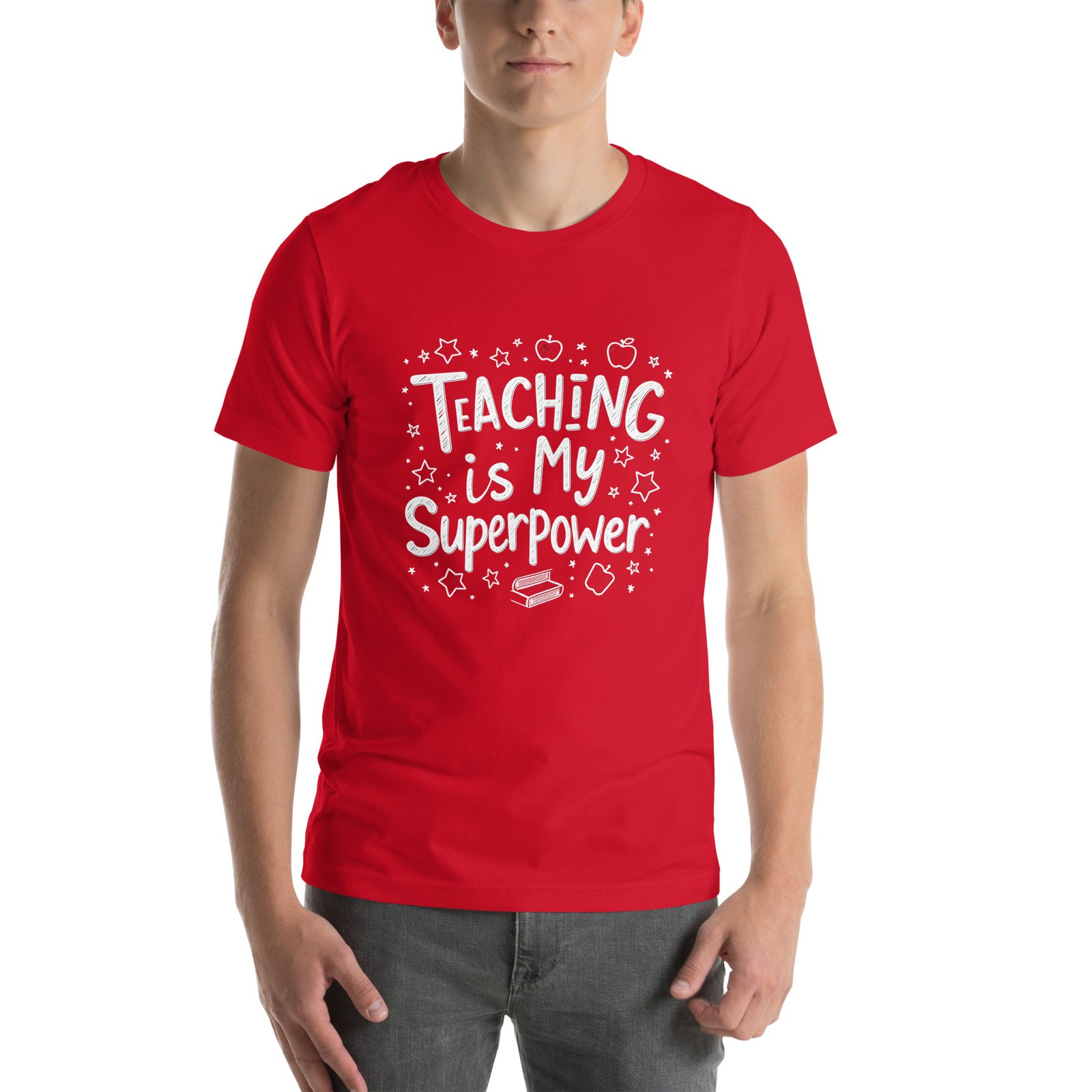 Teaching is My Superpower Chalkboard Design - Unisex t-shirt - Image 55