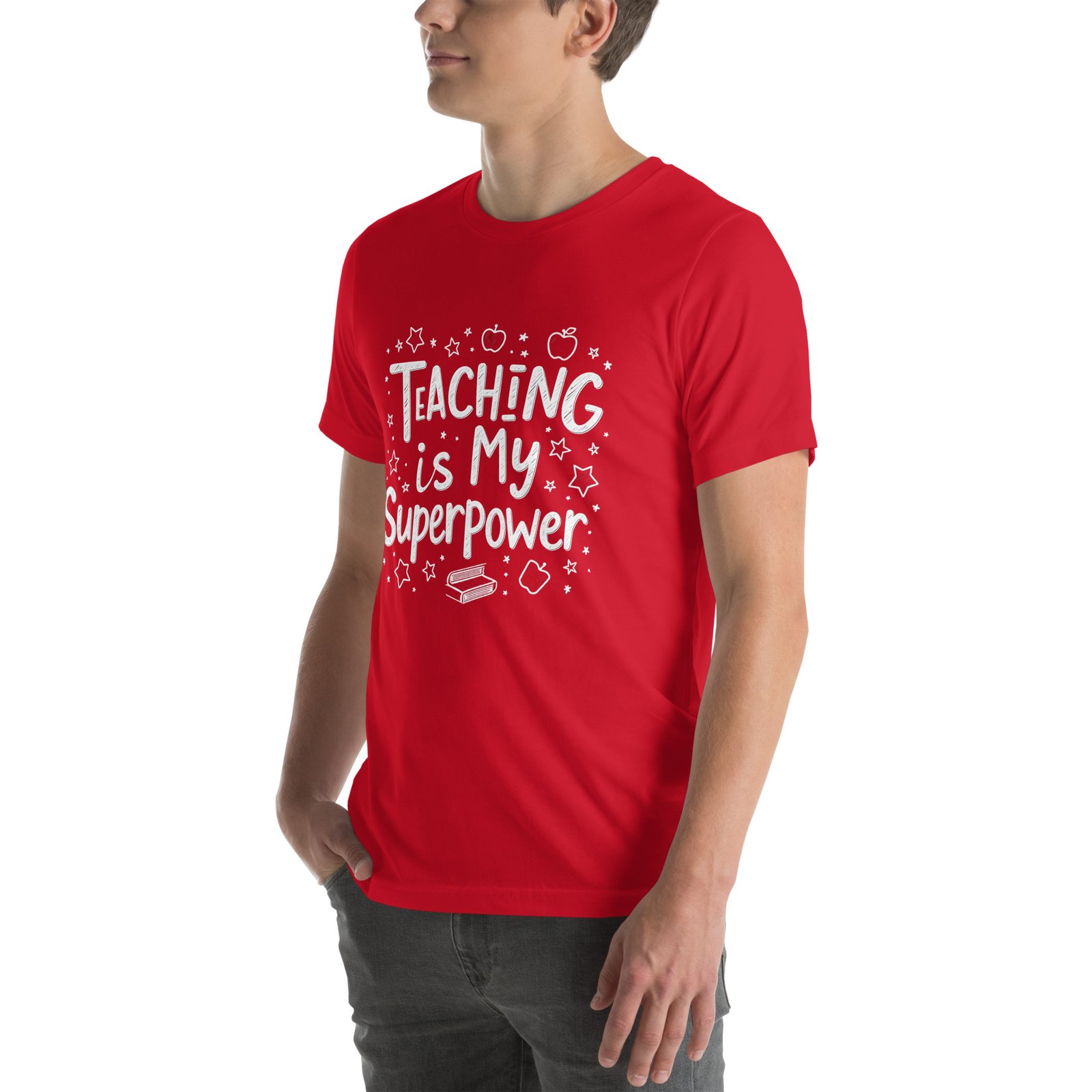 Teaching is My Superpower Chalkboard Design - Unisex t-shirt - Image 58