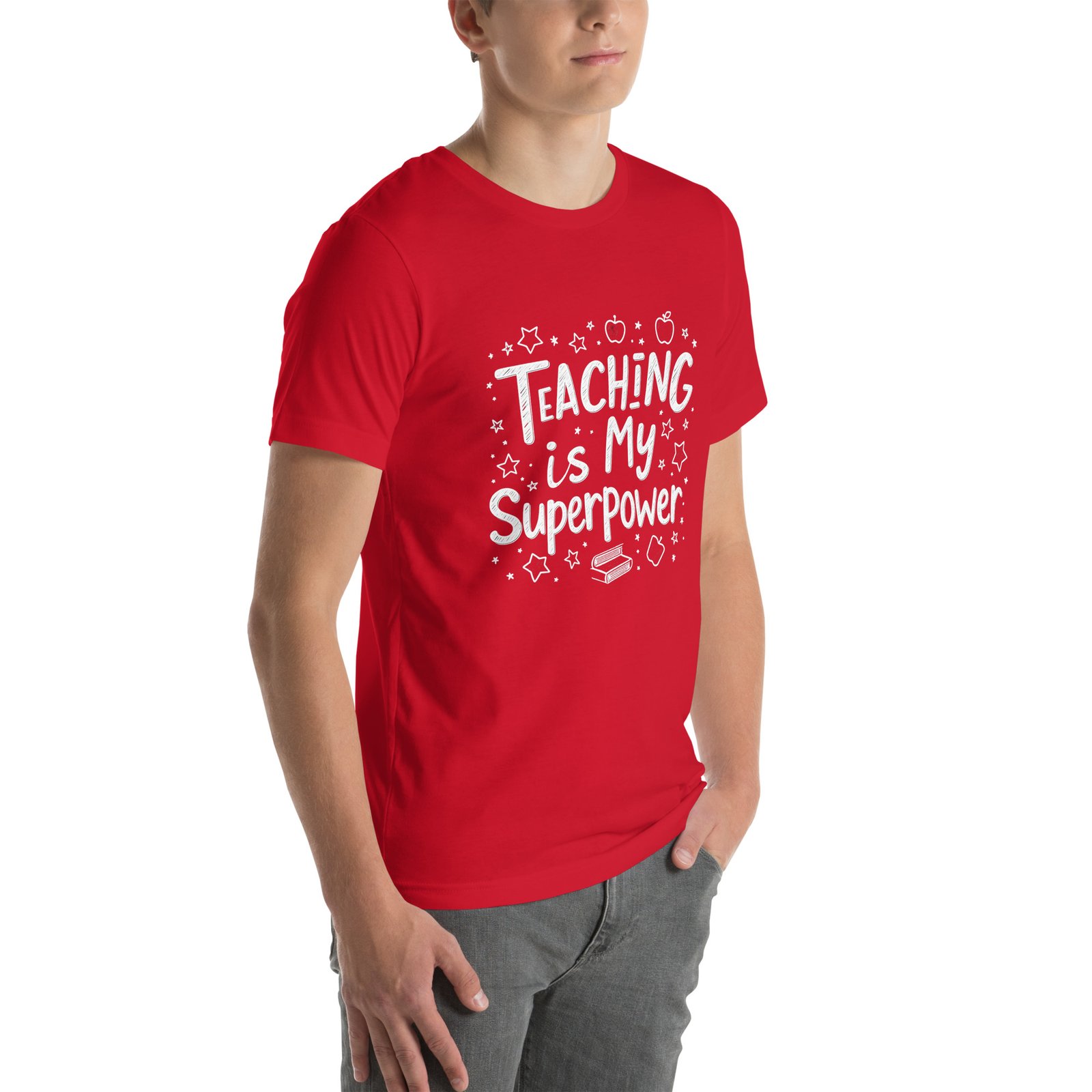 Teaching is My Superpower Chalkboard Design - Unisex t-shirt - Image 60