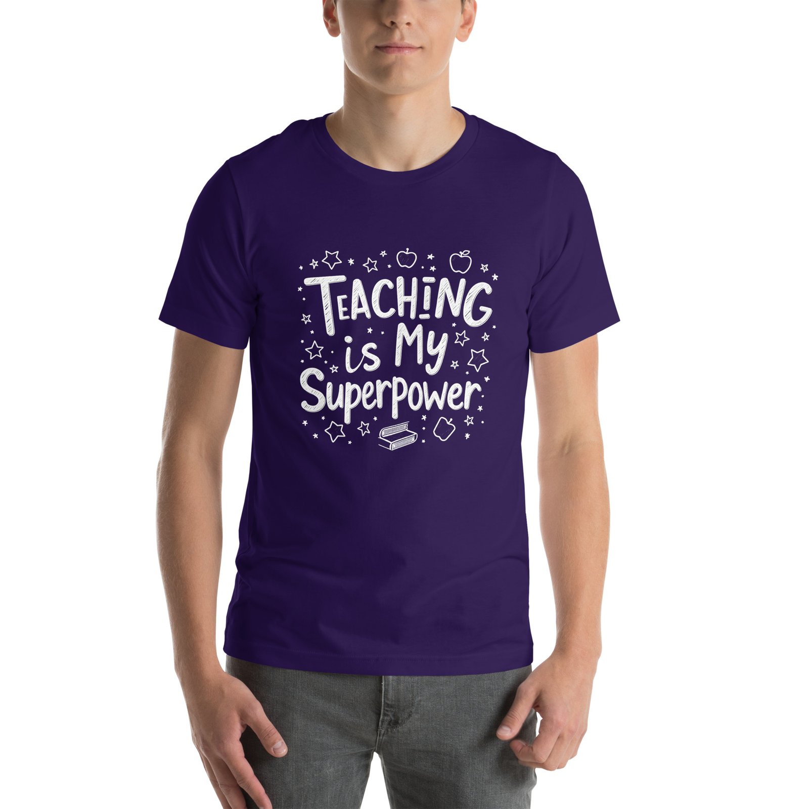 Teaching is My Superpower Chalkboard Design - Unisex t-shirt - Image 24