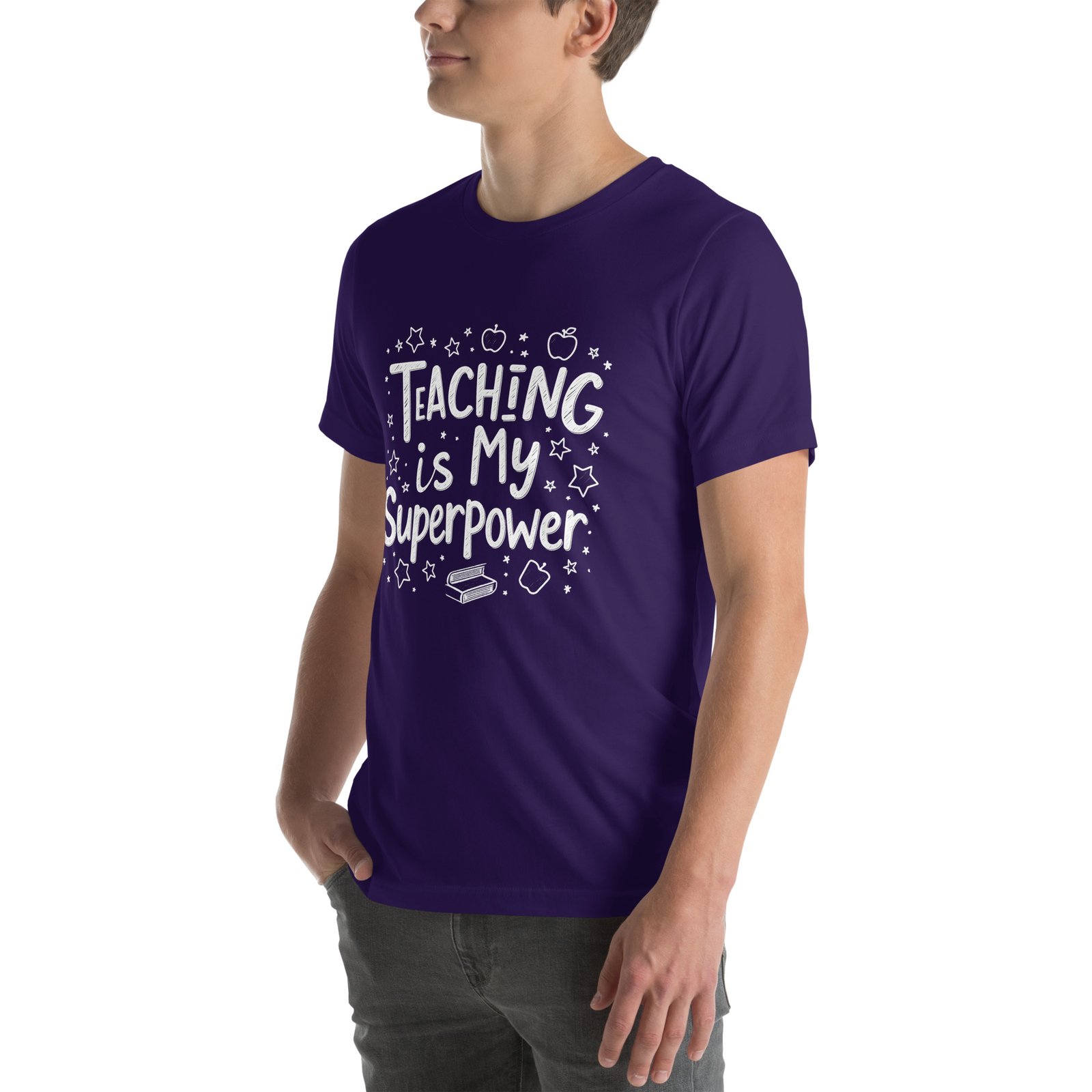 Teaching is My Superpower Chalkboard Design - Unisex t-shirt - Image 21