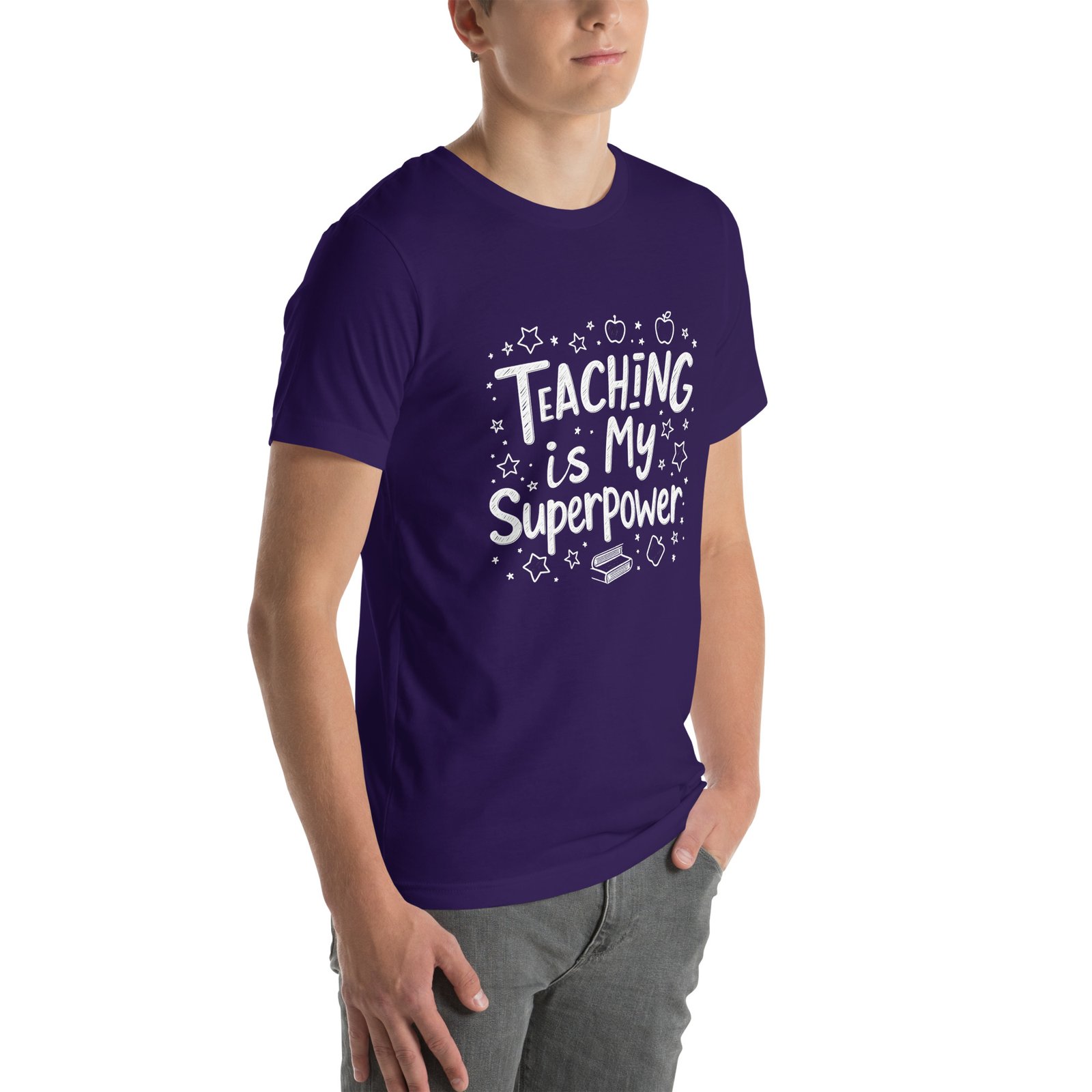Teaching is My Superpower Chalkboard Design - Unisex t-shirt - Image 22