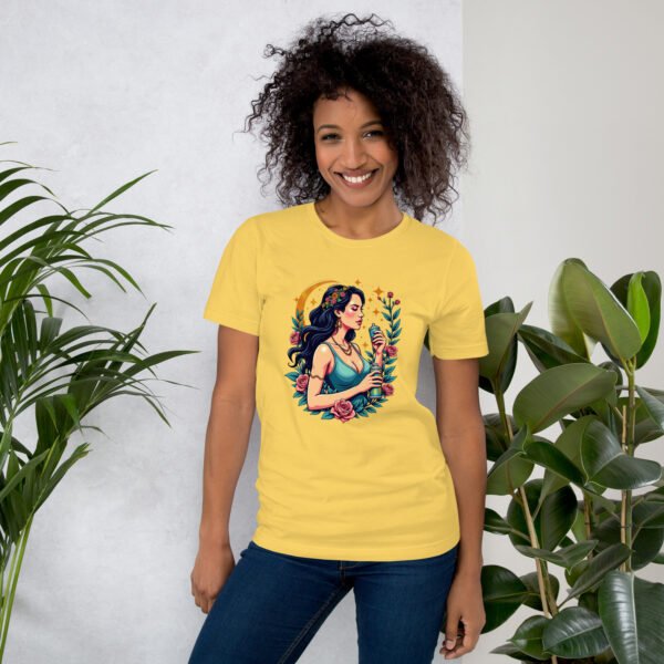 Virgo Zodiac Design - Floral Maiden with Spray Can - Unisex t-shirt - Image 41