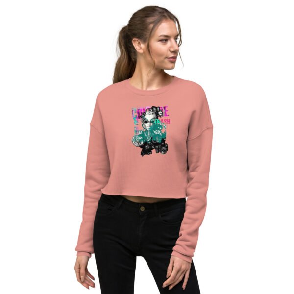 Culture Trash - Futuristic Collage Design - Crop Sweatshirt