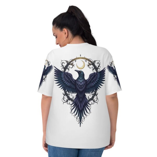 Gothic Raven and Crescent Moon Oversized - Women's T-shirt - Image 2