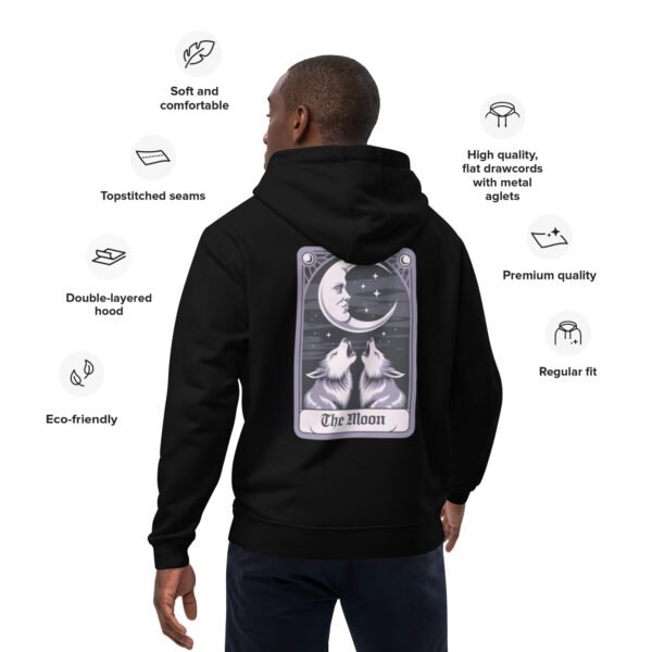 The Moon Tarot Card Gothic - Premium eco hoodie - Image 5