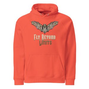 Fly Beyond Limits – Inspirational Motivational Typography - Unisex eco raglan hoodie