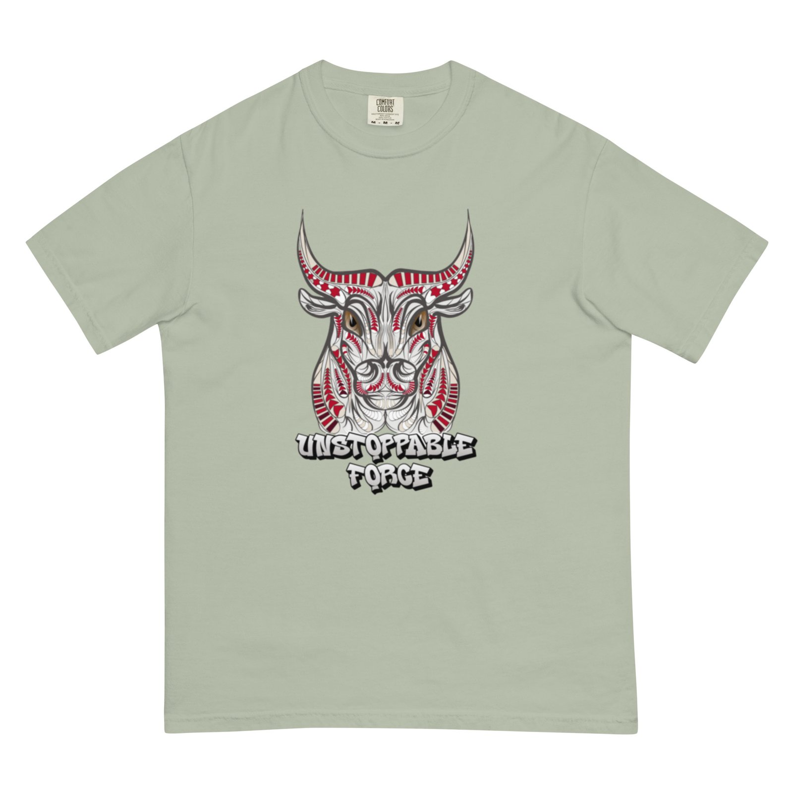 Unstoppable Force – Tribal Bull Power Artwork - Unisex garment-dyed heavyweight t-shirt - Image 11