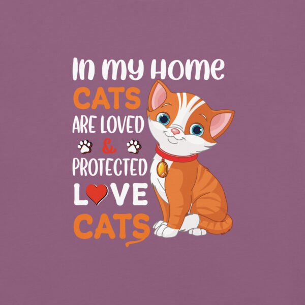 "In My Home, Cats Are Loved & Protected" – Cute Cat Lover Apparel - Unisex garment-dyed heavyweight t-shirt - Image 13