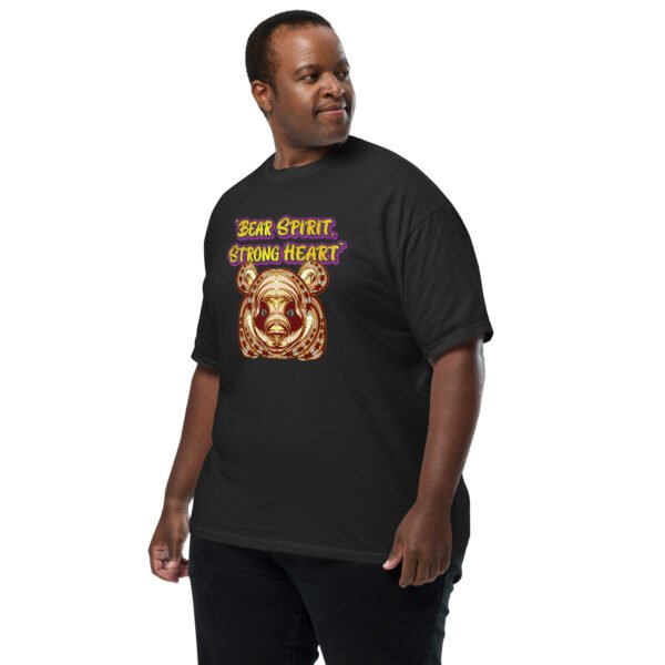 Bear Spirit, Strong Heart – Powerful Tribal Bear Artwork - Unisex garment-dyed heavyweight t-shirt - Image 3