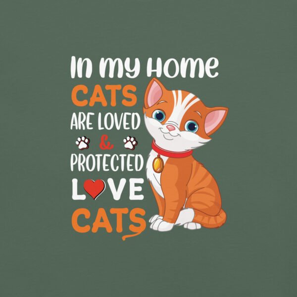 "In My Home, Cats Are Loved & Protected" – Cute Cat Lover Apparel - Unisex garment-dyed heavyweight t-shirt - Image 11