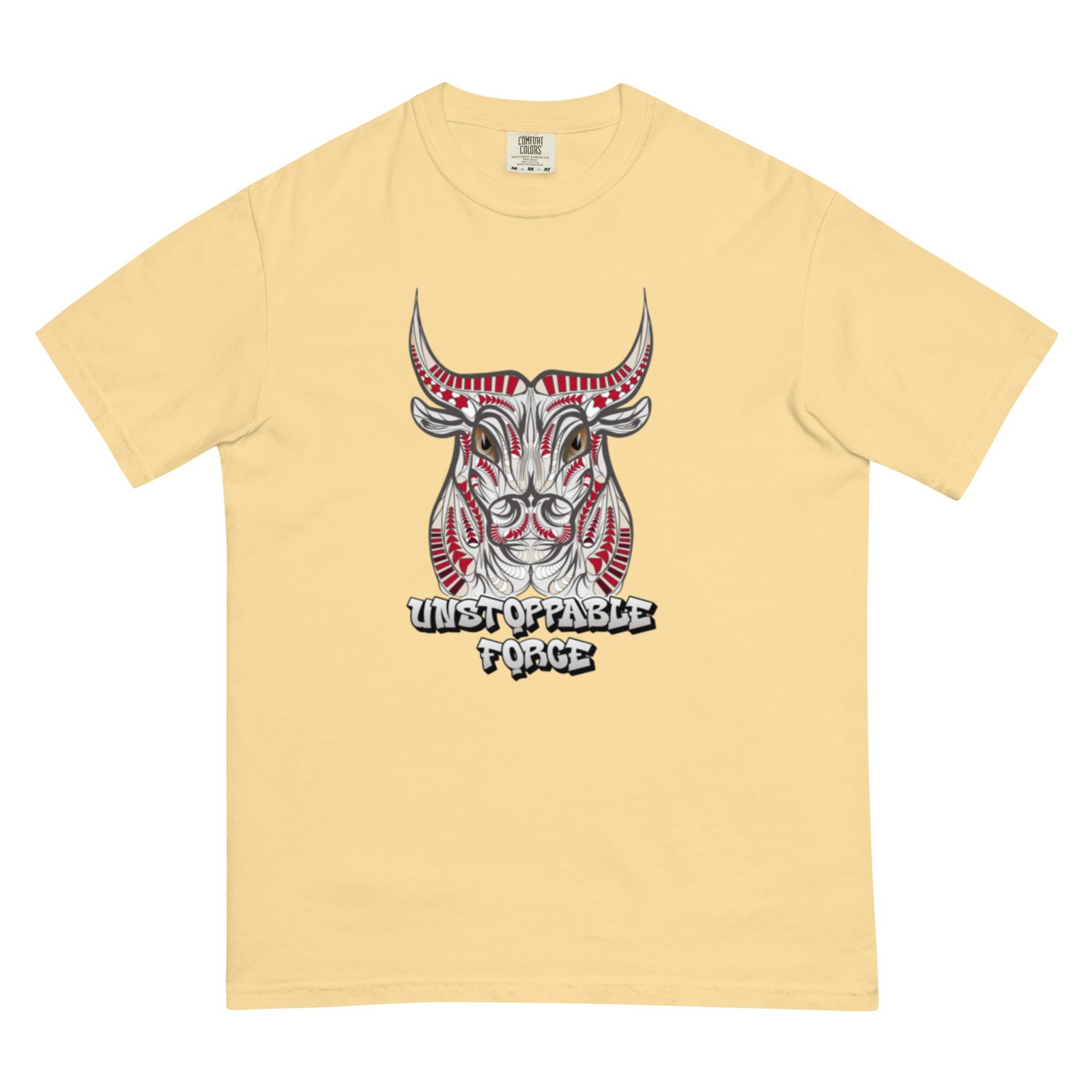 Unstoppable Force – Tribal Bull Power Artwork - Unisex garment-dyed heavyweight t-shirt - Image 17