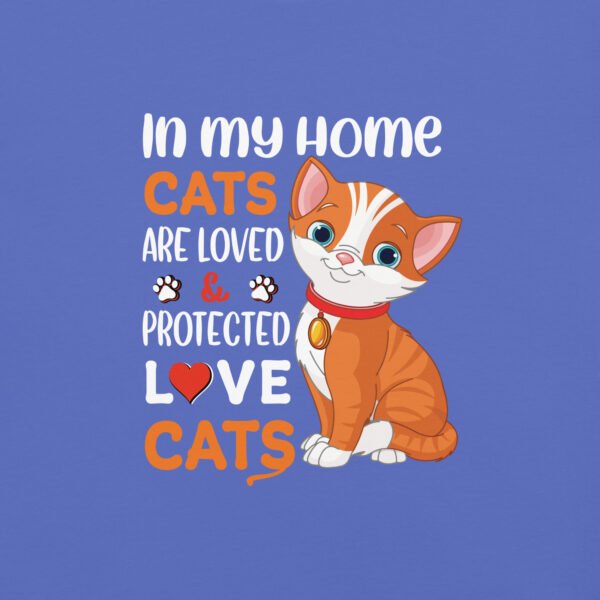 "In My Home, Cats Are Loved & Protected" – Cute Cat Lover Apparel - Unisex garment-dyed heavyweight t-shirt - Image 15
