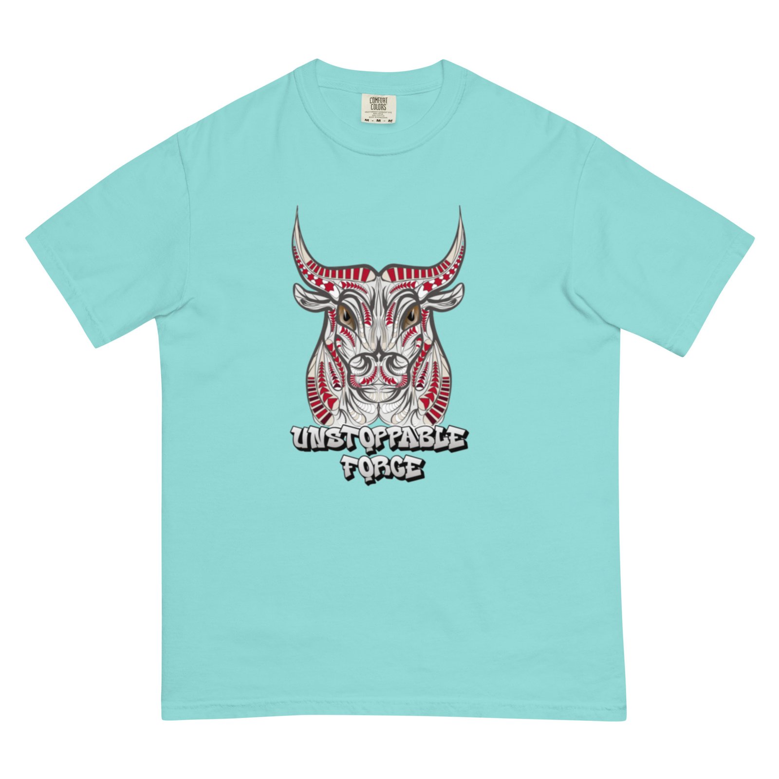 Unstoppable Force – Tribal Bull Power Artwork - Unisex garment-dyed heavyweight t-shirt - Image 13