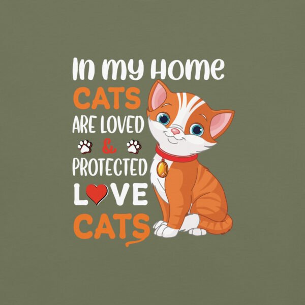 "In My Home, Cats Are Loved & Protected" – Cute Cat Lover Apparel - Unisex garment-dyed heavyweight t-shirt - Image 17