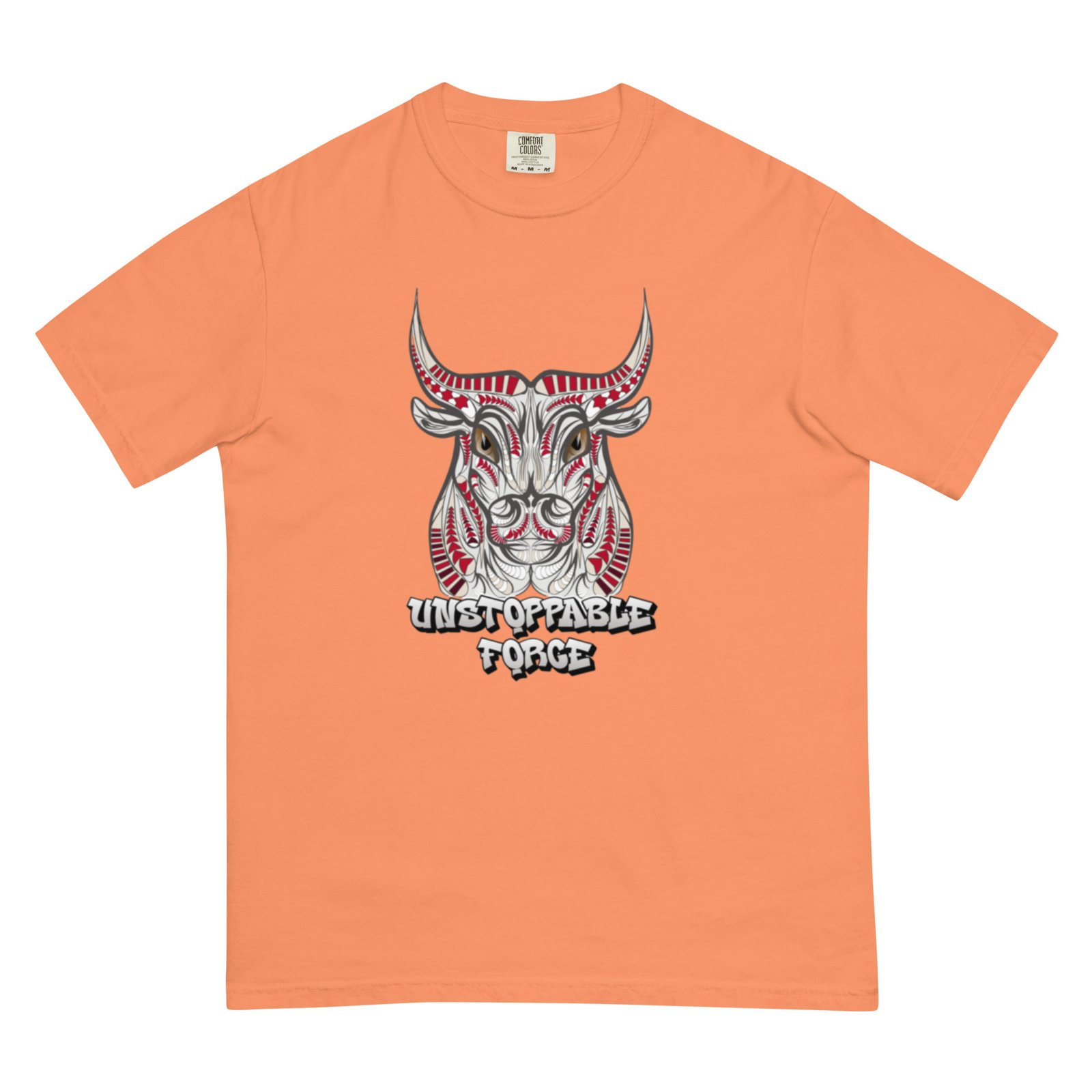 Unstoppable Force – Tribal Bull Power Artwork - Unisex garment-dyed heavyweight t-shirt - Image 8