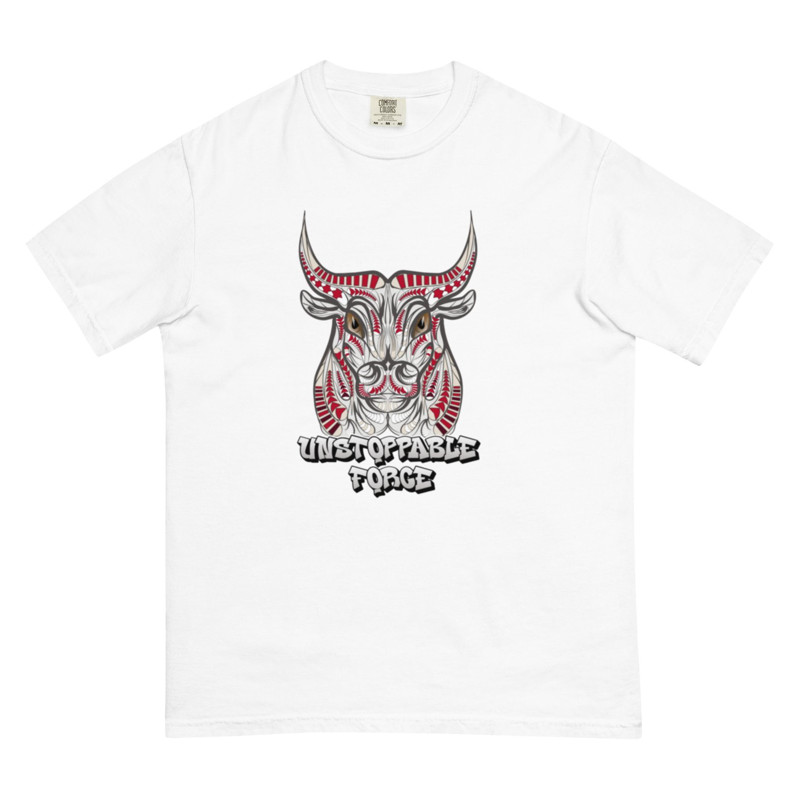 Unstoppable Force – Tribal Bull Power Artwork - Unisex garment-dyed heavyweight t-shirt - Image 23