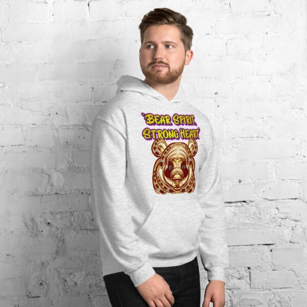 Bear Spirit, Strong Heart – Powerful Tribal Bear Artwork - Unisex Hoodie - Image 44