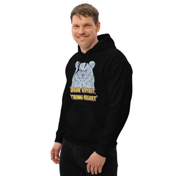 Bear Spirit, Strong Heart – Majestic Animal Strength Artwork - Unisex Hoodie - Image 3