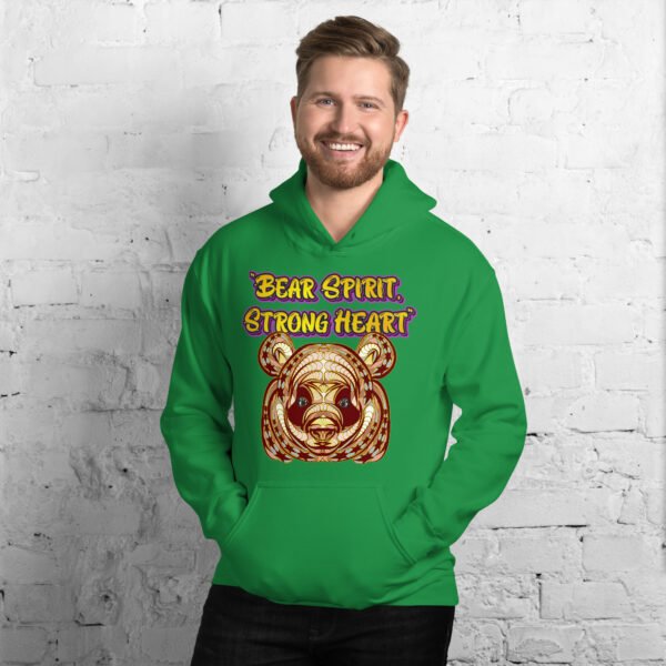 Bear Spirit, Strong Heart – Powerful Tribal Bear Artwork - Unisex Hoodie - Image 17