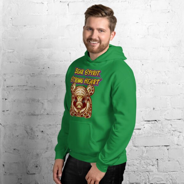 Bear Spirit, Strong Heart – Powerful Tribal Bear Artwork - Unisex Hoodie - Image 19