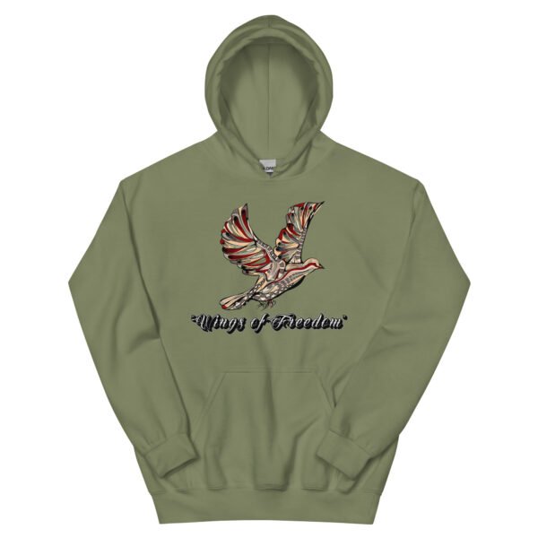 Wings of Freedom – Artistic Bird Design for Apparel & Prints - Unisex Hoodie - Image 3