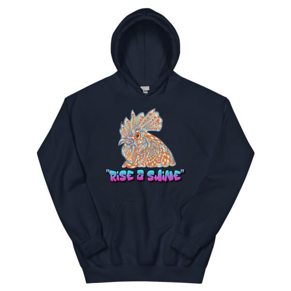 Rise & Shine – Artistic Rooster Graphic Design for Apparel & Prints - Unisex Hoodie - Image 3
