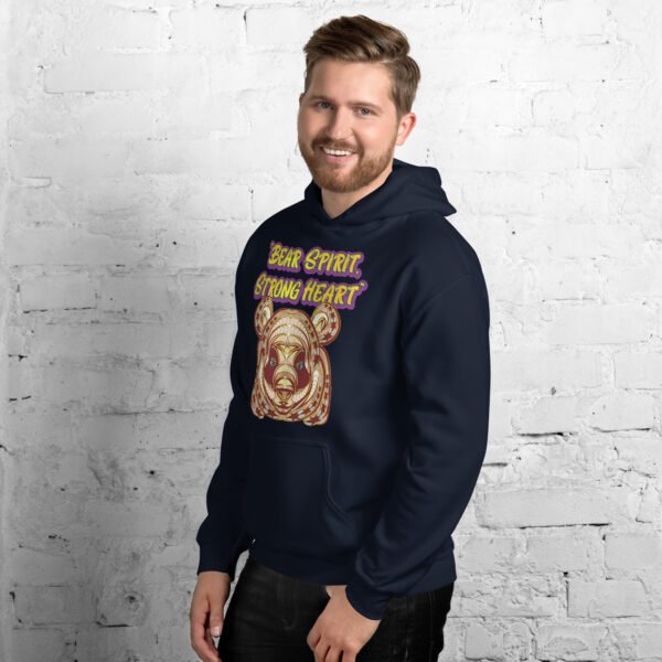 Bear Spirit, Strong Heart – Powerful Tribal Bear Artwork - Unisex Hoodie - Image 7
