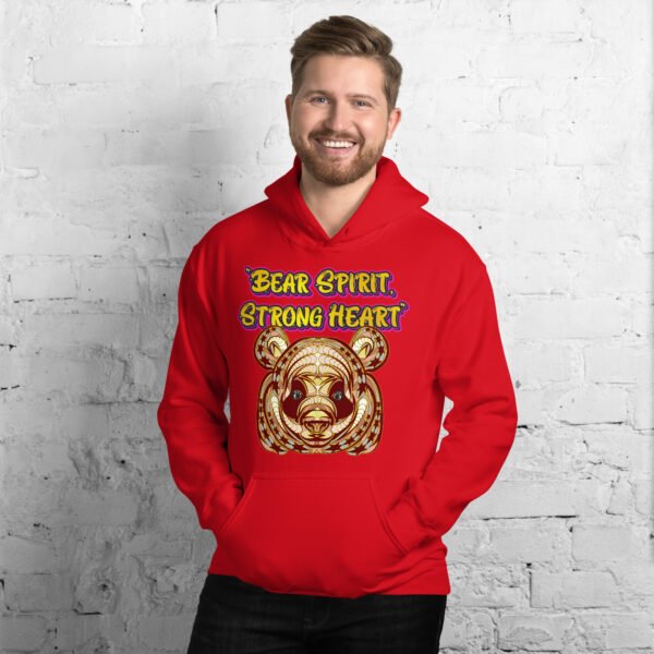 Bear Spirit, Strong Heart – Powerful Tribal Bear Artwork - Unisex Hoodie - Image 9