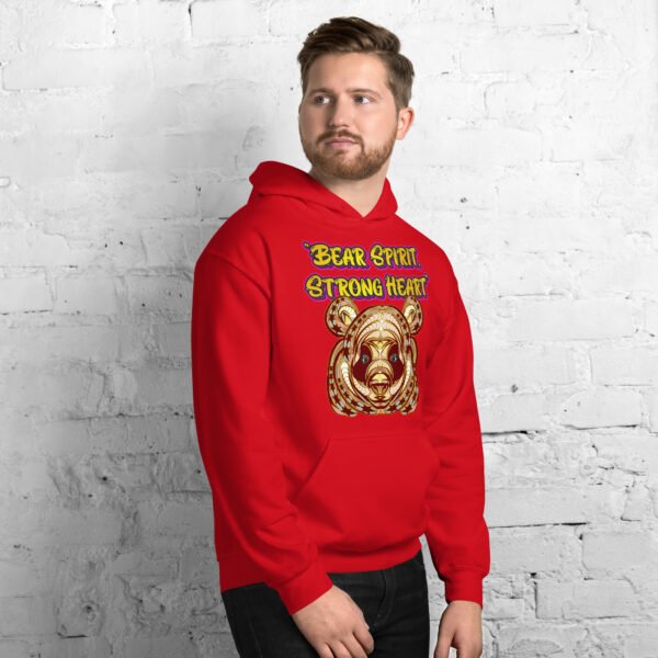 Bear Spirit, Strong Heart – Powerful Tribal Bear Artwork - Unisex Hoodie - Image 12