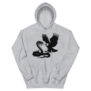 Bold Design with Eagle and Cobra Silhouette Design - Unisex Hoodie