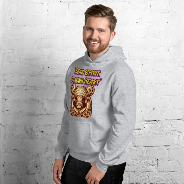 Bear Spirit, Strong Heart – Powerful Tribal Bear Artwork - Unisex Hoodie - Image 27