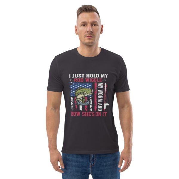 fishing, angler, funny, humour, stress relief, fish, outdoors, hobby, lifestyle - Unisex organic cotton t-shirt - Image 26