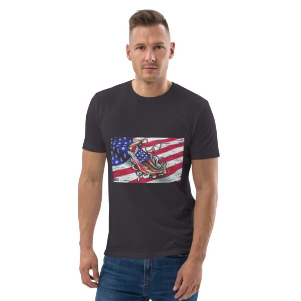 "American Flag Fishing T-Shirt – Patriotic Angler’s - Unisex organic cotton t-shirt - Image 25