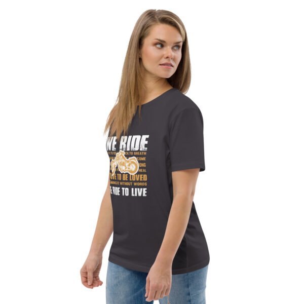 "We Ride to Live" Motorcycle Lifestyle - Unisex organic cotton t-shirt - Image 37