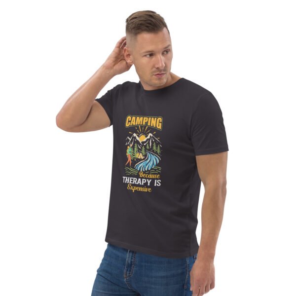 Camping Because Therapy Is Expensive T-Shirt – Outdoor Adventure - Unisex organic cotton t-shirt - Image 38