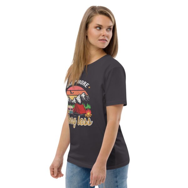 Camp More, Worry Less – Relaxed Outdoor Adventure - Unisex organic cotton t-shirt - Image 37