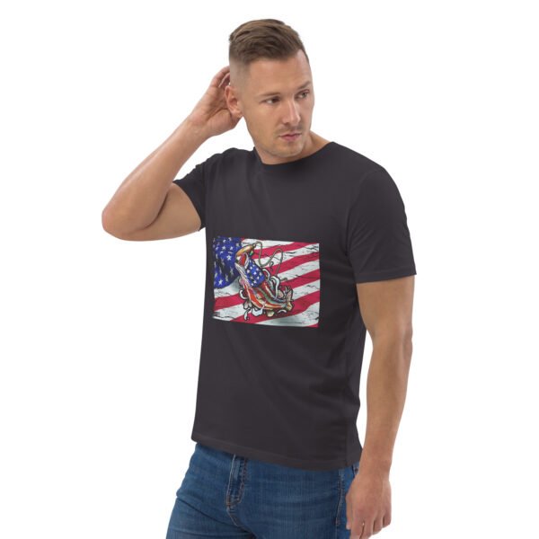 "American Flag Fishing T-Shirt – Patriotic Angler’s - Unisex organic cotton t-shirt - Image 30