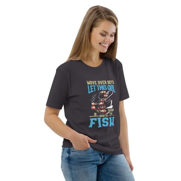 "Women’s Fishing T-Shirt – Move Over Boys," - Unisex organic cotton t-shirt - Image 30